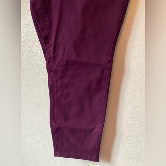 Woman Within 24WP 90's Spring Colorful Plum Sexy Tapered Leg Stretch Denim Jeans - Picture 3 of 8